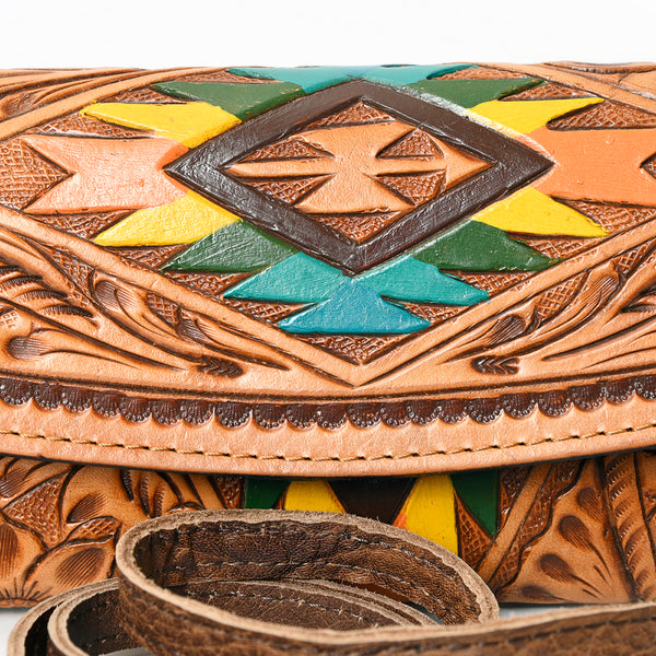 ADBG889 American Darling Hand Tooled Leather Wallet | Western Tooled Crossbody Wallet