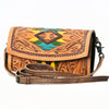 ADBG889 American Darling Hand Tooled Leather Wallet | Western Tooled Crossbody Wallet