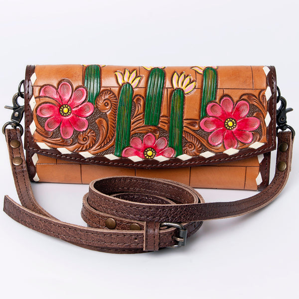 ADBG889 American Darling Hand Tooled Leather Wallet | Western Tooled Crossbody Wallet