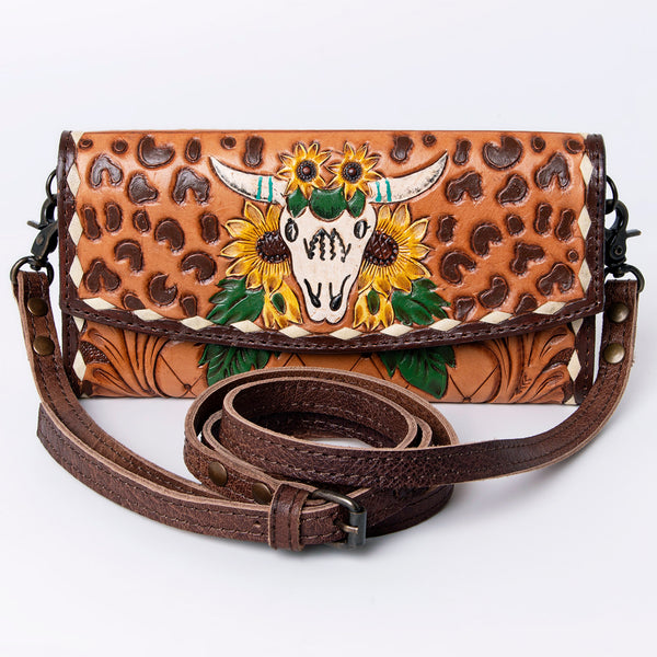 ADBG889 American Darling Hand Tooled Leather Wallet | Western Tooled Crossbody Wallet