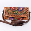 ADBG889 American Darling Hand Tooled Leather Wallet | Western Tooled Crossbody Wallet
