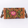 ADBG889 American Darling Hand Tooled Leather Wallet | Western Tooled Crossbody Wallet