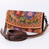 ADBG889 American Darling Hand Tooled Leather Wallet | Western Tooled Crossbody Wallet