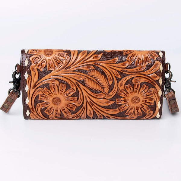 ADBG889 American Darling Hand Tooled Leather Wallet | Western Tooled Crossbody Wallet