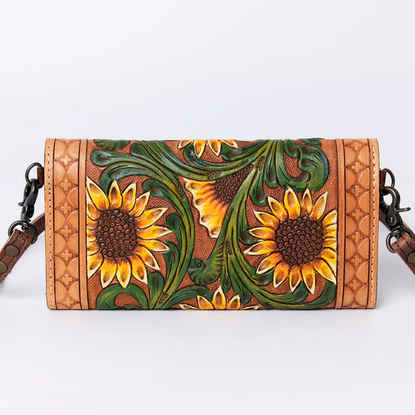 ADBG889 American Darling Hand Tooled Leather Wallet | Western Tooled Crossbody Wallet