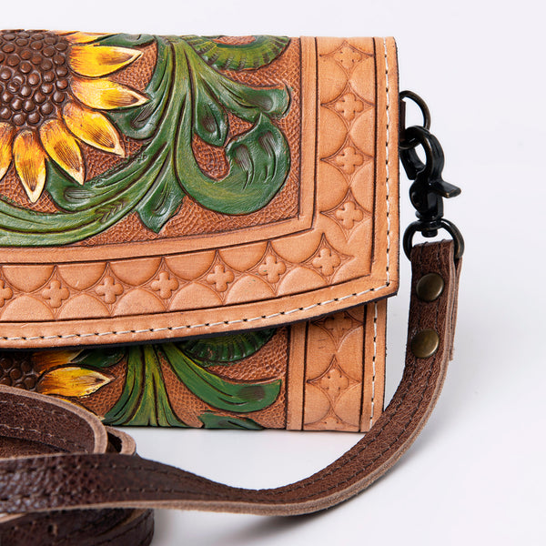 ADBG889 American Darling Hand Tooled Leather Wallet | Western Tooled Crossbody Wallet