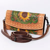 ADBG889 American Darling Hand Tooled Leather Wallet | Western Tooled Crossbody Wallet