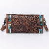 ADBG889 American Darling Hand Tooled Leather Wallet | Western Tooled Crossbody Wallet