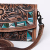 ADBG889 American Darling Hand Tooled Leather Wallet | Western Tooled Crossbody Wallet