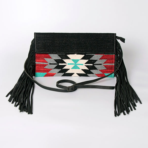 ADBG1128A American Darling Saddle Blanket Crossbody -Western Fringe Leather Purse