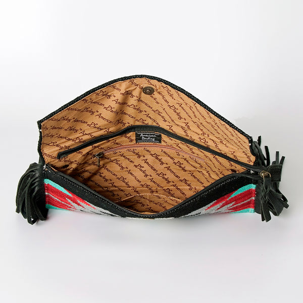 ADBG1128A American Darling Saddle Blanket Crossbody -Western Fringe Leather Purse