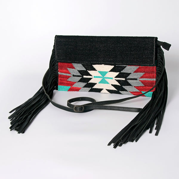 ADBG1128A American Darling Saddle Blanket Crossbody -Western Fringe Leather Purse