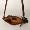 ADBGA188 American Darling Southwestern Wool & Leather Fringe Crossbody Bag with Hand-Tooled Flap