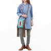 ADBG891 American Darling Hand-Woven Saddle Blanket Large Cross body Bag | Tooled Leather Fringed Purse