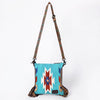 ADBG891 American Darling Hand-Woven Saddle Blanket Large Cross body Bag | Tooled Leather Fringed Purse