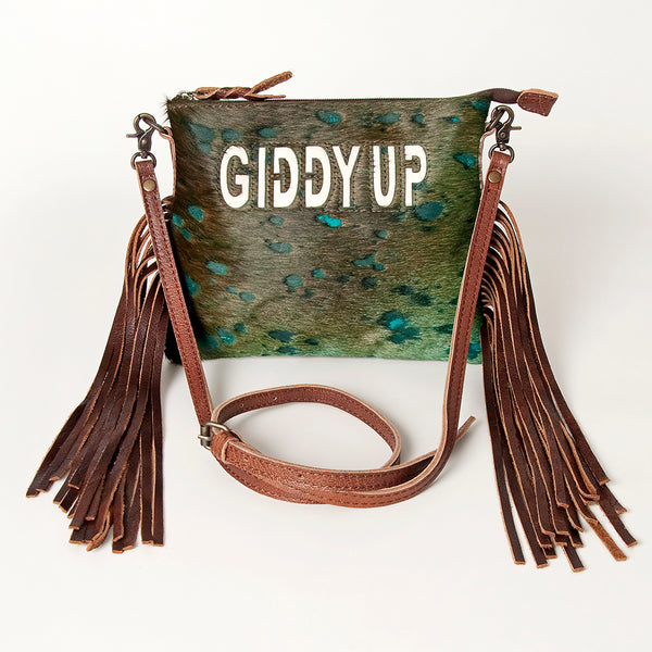 ADBG109 American Darling Hair-On Cowhide Crossbody Bag - Genuine Leather Western Purse