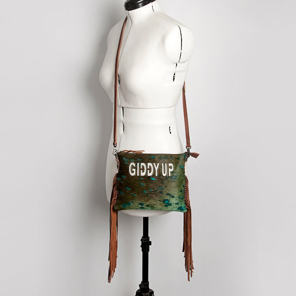 ADBG109 American Darling Hair-On Cowhide Crossbody Bag - Genuine Leather Western Purse
