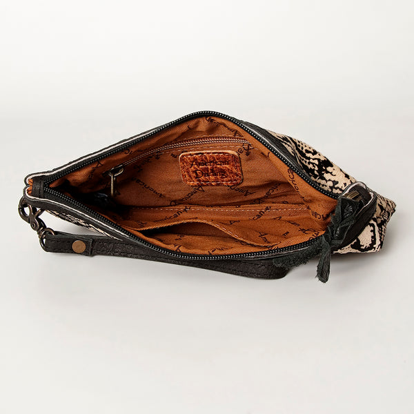 ADBG344 American Darling Genuine Hair On Hide Pattern Leather Western Wristlet