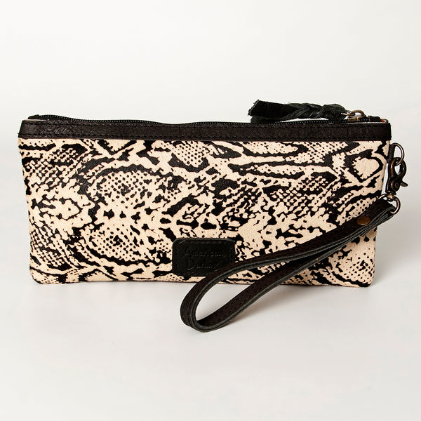 ADBG344 American Darling Genuine Hair On Hide Pattern Leather Western Wristlet