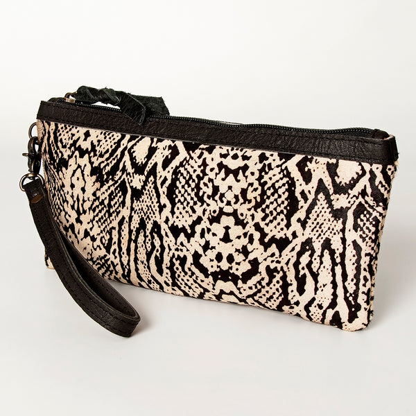 ADBG344 American Darling Genuine Hair On Hide Pattern Leather Western Wristlet