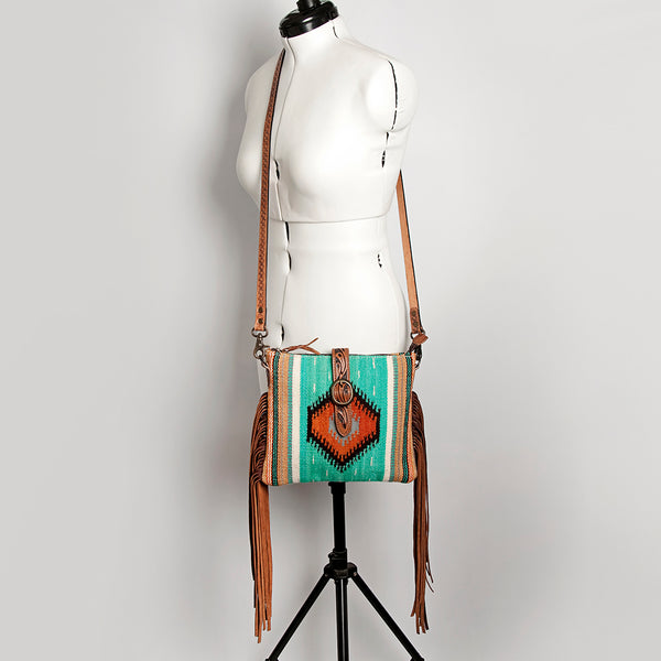 ADBG892 American Darling Western Handcrafted Hand Tooled Leather Cross body Bag