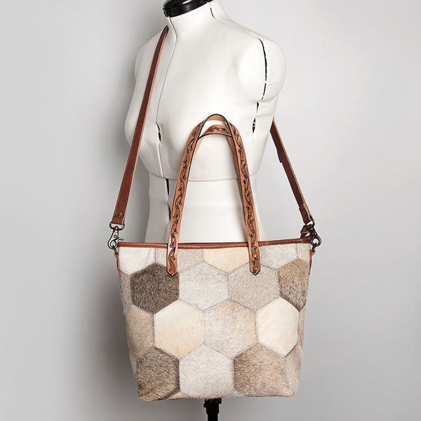 ADBG533 American Darling Handcrafted Hair-On Cowhide Western Leather Tote Bag