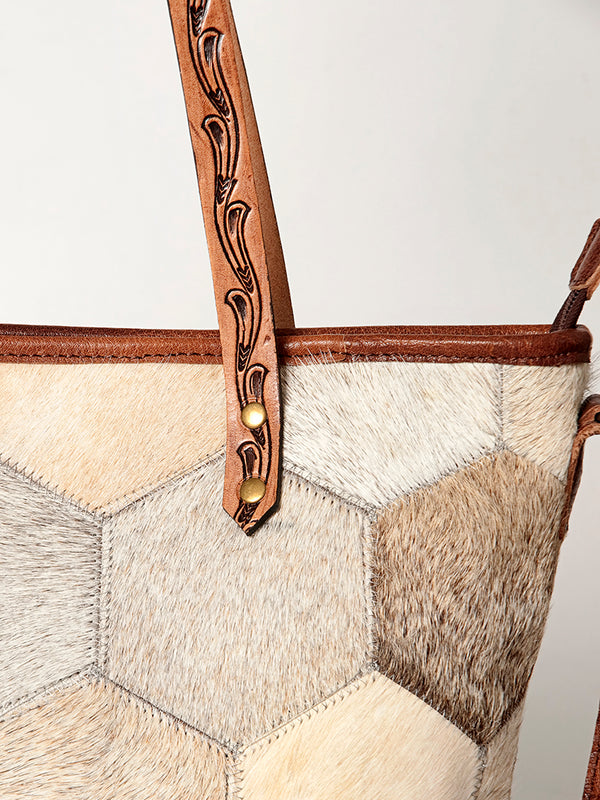 ADBG533 American Darling Handcrafted Hair-On Cowhide Western Leather Tote Bag