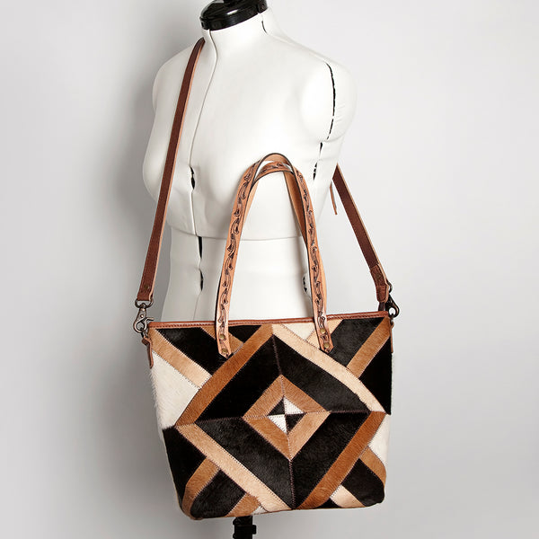 ADBG533 American Darling Handcrafted Hair-On Cowhide Western Leather Tote Bag