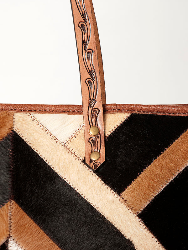 ADBG533 American Darling Handcrafted Hair-On Cowhide Western Leather Tote Bag
