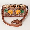 ADBG486 Handcrafted Genuine Leather and Hair on Hide Crossbody with Stitching