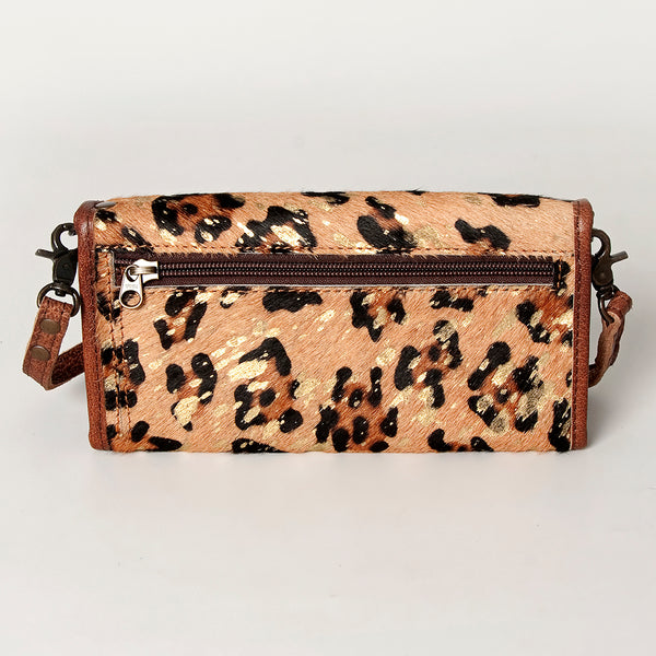 ADBG486 Handcrafted Genuine Leather and Hair on Hide Crossbody with Stitching