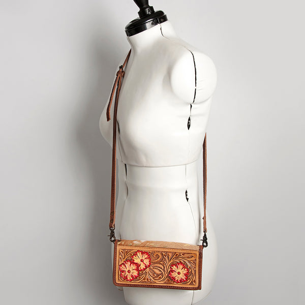 ADBG486 Handcrafted Genuine Leather and Hair on Hide Crossbody with Stitching