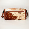 ADBG486 Handcrafted Genuine Leather and Hair on Hide Crossbody with Stitching