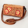 ADBG486 Handcrafted Genuine Leather and Hair on Hide Crossbody with Stitching