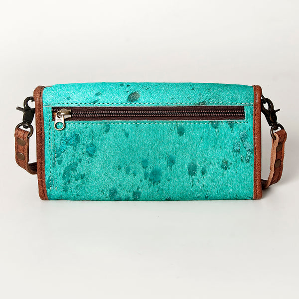 ADBG486 Handcrafted Genuine Leather and Hair on Hide Crossbody with Stitching
