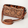 ADBG486 Handcrafted Genuine Leather and Hair on Hide Crossbody with Stitching