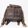 ADBGM275 Western Leather Backpack - Braided Trim, Fringe & Buckle Closure
