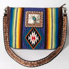 ADBGA286 American Darling Geometric Woven Pattern Tooled Leather Crossbody Bag