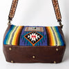 ADBGA286 American Darling Geometric Woven Pattern Tooled Leather Crossbody Bag