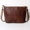 ADBGA286 American Darling Geometric Woven Pattern Tooled Leather Crossbody Bag