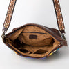 ADBGA286 American Darling Geometric Woven Pattern Tooled Leather Crossbody Bag