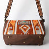 ADBGA286 American Darling Geometric Woven Pattern Tooled Leather Crossbody Bag