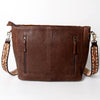 ADBGA286 American Darling Geometric Woven Pattern Tooled Leather Crossbody Bag