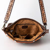 ADBGA286 American Darling Geometric Woven Pattern Tooled Leather Crossbody Bag