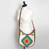 ADBG699 American Darling Handcrafted Hand Tooled Leather and Saddle Blanket Crossbody Bag