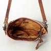 ADBG699 American Darling Handcrafted Hand Tooled Leather and Saddle Blanket Crossbody Bag