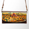 ADBGM112 Hand-Painted Leather Crossbody Clutch -Floral Western Design