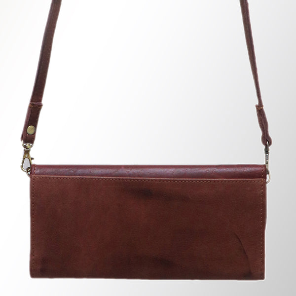 ADBGM112 Hand-Painted Leather Crossbody Clutch - Western Design