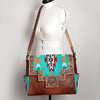ADBG842 American Darling Western Messenger Bag Hand Tooled Floral with Hand Woven Saddle Blanket