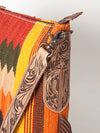 ADBG905 American Darling Hand Woven Saddle Blanket Western Leather Cross body Bag with Fringes